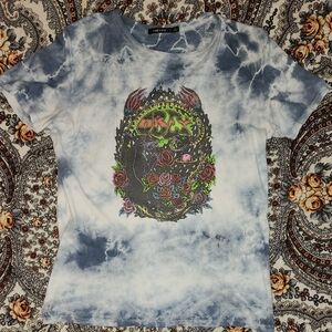Obey Blue and White Tie-Dye Shirt